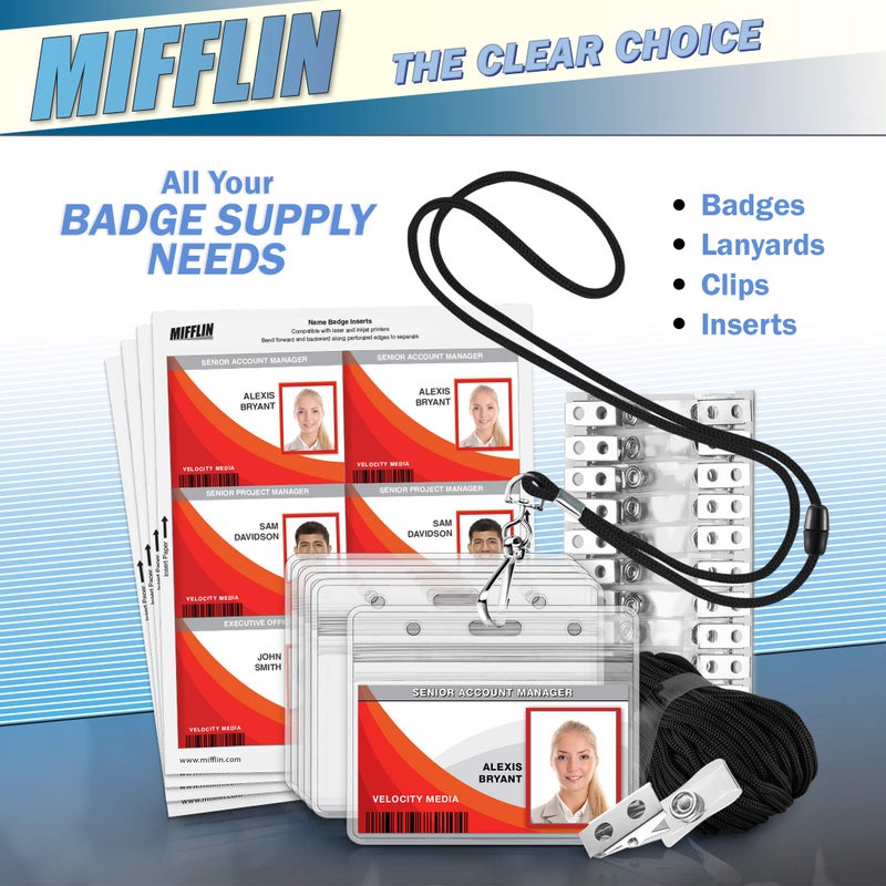 MIFFLIN-USA - حبال أمان قابلة للتعديل لبطاقات الهوية وبطاقات التعريف وملصقات الأسماء - أسود، 36 بوصة، عبوة كبيرة من 100 - Image 4
